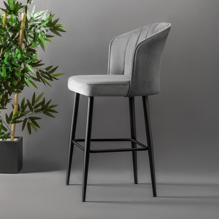 Hanah Home Rubi - Grey Juego de 4 Taburetes de Bar